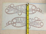Harley Softail Custom Gas Tank Decals Stickers Red Silver Blue Tribal Design