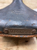 Vtg Messinger leather Seat Spring Saddle Bicycle Pre War Orig Elgin Monarch Colu