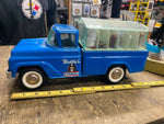 Vtg 1960's Buddy L Kennels Pickup Truck Tin Toy Blue Unrestored Complete Nice!