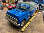 Vtg 1960's Buddy L Kennels Pickup Truck Tin Toy Blue Unrestored Complete Nice!