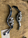 3d Skull Mirror Stems Harley Softail Sportster Dyna Bagger chopper custom Pair