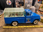 Vtg 1960's Buddy L Kennels Pickup Truck Tin Toy Blue Unrestored Complete Nice!