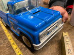 Vtg 1960's Buddy L Kennels Pickup Truck Tin Toy Blue Unrestored Complete Nice!