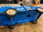 Vtg 1960's Buddy L Kennels Pickup Truck Tin Toy Blue Unrestored Complete Nice!