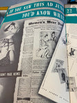 1941 Vint Advertising Bonwit Teller 5th ave New York WW2 Models Hollywood Flyer!