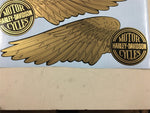 Gas Tank Decals Harley FLH Shovelhead Ball Wing Pr Stickers GOLD/BLAC FLT VTG FX