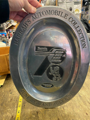 Vtg 1978 Harrahs Casino Swap Meet Car Auto Show Classic pla Award Trophy Hot Rot