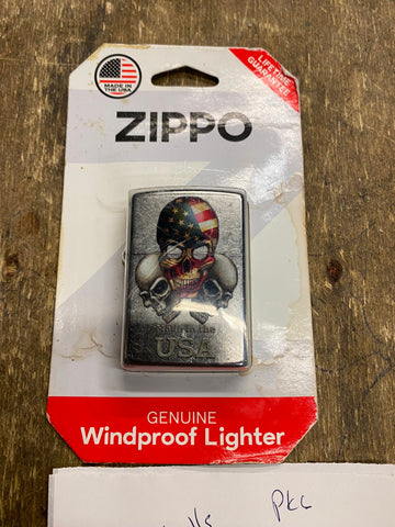 Zippo Lighter 3 skulls Made in USA Sealed display Package Box Unfired
