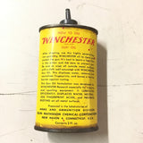 Vtg Red Yellow Tin Can Winchester Trade Mark New Gun Oil 3 Fl. Oz. Empty Mancave