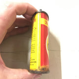 Vtg Red Yellow Tin Can Winchester Trade Mark New Gun Oil 3 Fl. Oz. Empty Mancave