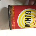 Vtg Red Yellow Tin Can Winchester Trade Mark New Gun Oil 3 Fl. Oz. Empty Mancave