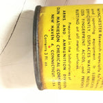 Vtg Red Yellow Tin Can Winchester Trade Mark New Gun Oil 3 Fl. Oz. Empty Mancave