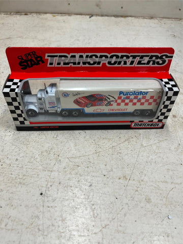 vtg 1991 matchbox super stars Derrike Cope transporter Purolator racing