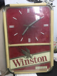 Vintage Winston cigarrett advertising plastic Wall Clock collectible mancave pce