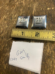 Vtg Chevy GM Cab Emblems Grill Truck Auto Hot Rod Bowtie OEM 1" Square Pair