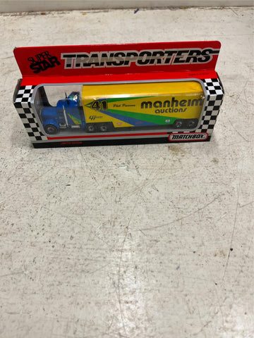 vtg 1993 Matchbox Phil Parsons super star transporter #41 manheim auctions