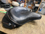 Vtg Leather Solo Seat Harley Panhead Knucklehead Shovelhead FLH Flathead OEM