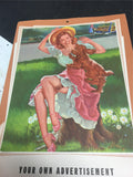 Vintage1957 paper calendar woman collectible advertisement USA LITHO Choice spot