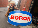 49x71 Boron Gas Oil metal Vtg Sign Service Station 1960's Petrol Garage Tin Coll