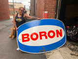 49x71 Boron Gas Oil metal Vtg Sign Service Station 1960's Petrol Garage Tin Coll