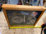Civil War Shadow Box Display RR key Skeleton Hat Badge Custer Lighter Flag Vtg!