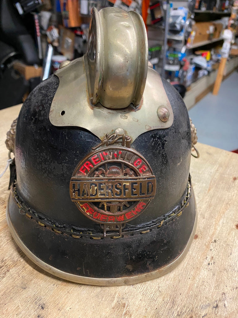 Vtg Firemen Helmet WW1 1900's Leather Antique Fire Fighter German Kais –