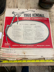 1960 Kendall Oil Lube chart Sign Adv Service station Garage Harley indian Auto