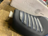 Blue Stitch Solo Seat Harley Sportster 2010^ Ribbed 883 1200 Custom 3.3 tank