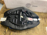 Blue Stitch Solo Seat Harley Sportster 2010^ Ribbed 883 1200 Custom 3.3 tank
