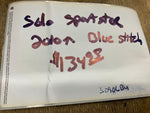 Blue Stitch Solo Seat Harley Sportster 2010^ Ribbed 883 1200 Custom 3.3 tank