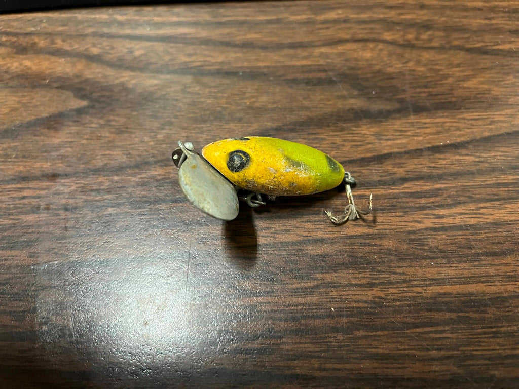 Vintage 1950s Frantic Antic Atlantic Fishing Lure Yellow Metal Lip cyclewarehouse.online Vintage 1950s Frantic Antic Atlantic Fishing Lure Yellow Metal Lip cyclewarehouse.online