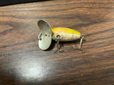 Vintage 1950s Frantic Antic Atlantic Fishing Lure Yellow Metal Lip