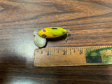 Vintage 1950s Frantic Antic Atlantic Fishing Lure Yellow Metal Lip