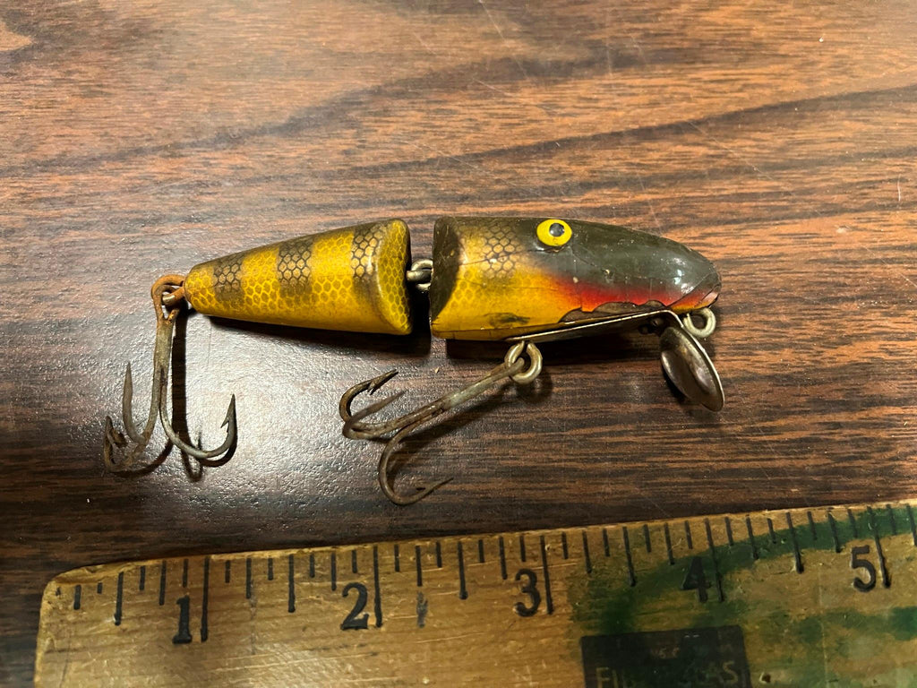 Vtg Shur Strike 1940s Jointed Pike Wooden Fishing Lure Jointed Creek C cyclewarehouse.online Vtg Shur Strike 1940s Jointed Pike Wooden Fishing Lure Jointed Creek C cyclewarehouse.online