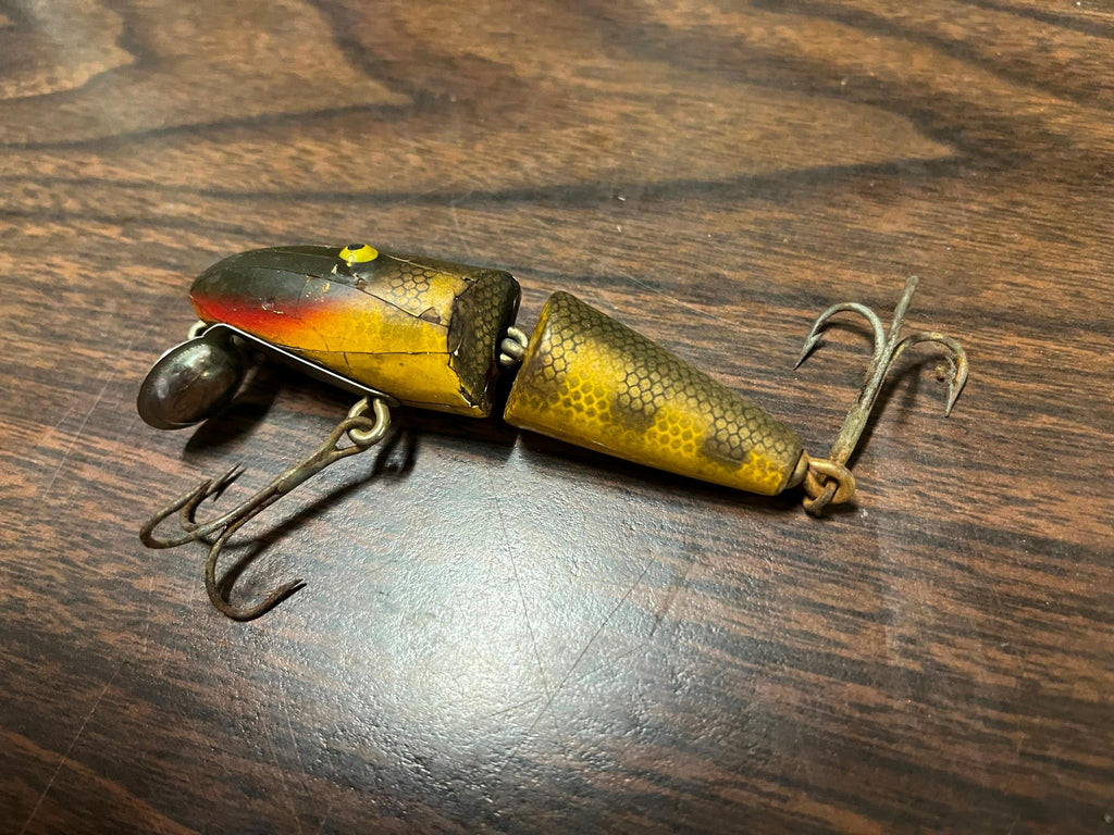 Vtg Shur Strike 1940s Jointed Pike Wooden Fishing Lure Jointed Creek C cyclewarehouse.online Vtg Shur Strike 1940s Jointed Pike Wooden Fishing Lure Jointed Creek C cyclewarehouse.online
