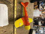 Vtg Hubley Kiddie Toy Fold up wing Wheels Landing gear Airplane Metal tin 1950's