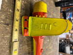 Vtg Hubley Kiddie Toy Fold up wing Wheels Landing gear Airplane Metal tin 1950's