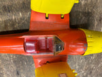 Vtg Hubley Kiddie Toy Fold up wing Wheels Landing gear Airplane Metal tin 1950's