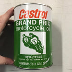 Vtg Full Castrol Grand Prix Motorcycle 2 cycle Oil 1qt Metal Tin Can SAE 50 MIX