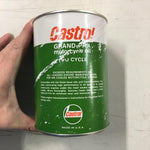 Vtg Full Castrol Grand Prix Motorcycle 2 cycle Oil 1qt Metal Tin Can SAE 50 MIX
