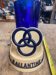 Vtg Ballantine Beer Display Counter Cobalt Glass 1960's Tavern Bar Room Man Cave