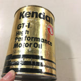 Vtg Kendall GT-1 High Performance motor oil 1 Quart card board tin can SAE 30