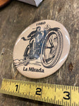 Vtg la marida amca Pin 1980 JD Harley davidson Indian Hendee reading standard