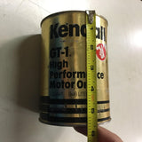 Vtg Kendall GT-1 High Performance motor oil 1 Quart card board tin can SAE 30