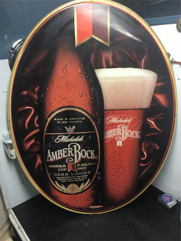 Vintage tin Michelob Amber Bock Dark Lager beer sign mancave garage Wall Décor