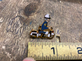 Vtg harley davidson Police bike Pin FLH Electra Glide 1960's Amf Cap Hat panhead