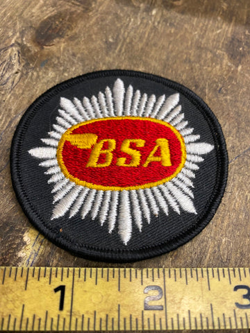 Vtg BSA Motorcycle Patch Lightning Thunderbolt domi racer 60's 70's