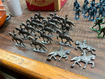 VTG Antique Lot of 20 Lead Unpainted Flat Horse Soldiers European