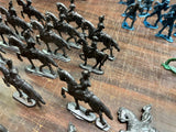 VTG Antique Lot of 20 Lead Unpainted Flat Horse Soldiers European