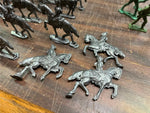 VTG Antique Lot of 20 Lead Unpainted Flat Horse Soldiers European